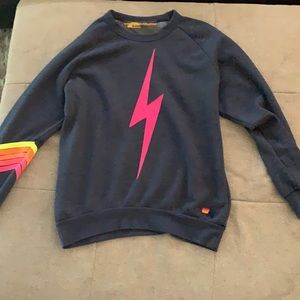 Aviator Nation sweatshirt - Heather navy // neon